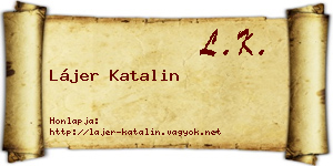 Lájer Katalin névjegykártya