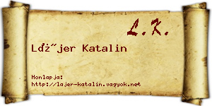 Lájer Katalin névjegykártya